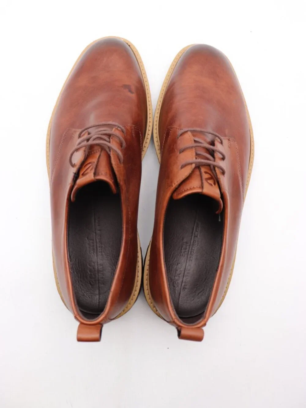 ECCO ST.1 Hybrid Men’s Size EU 47 Plain Toe Derby Shoes Smooth Brown Leather